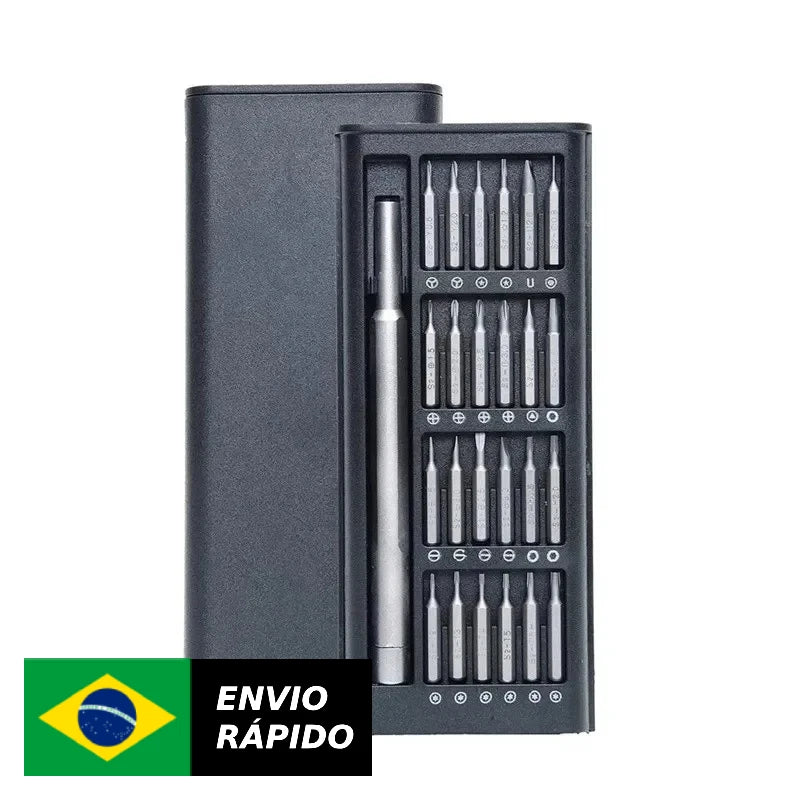 Kit 24 Pontas de chave torx, fenda e phillips