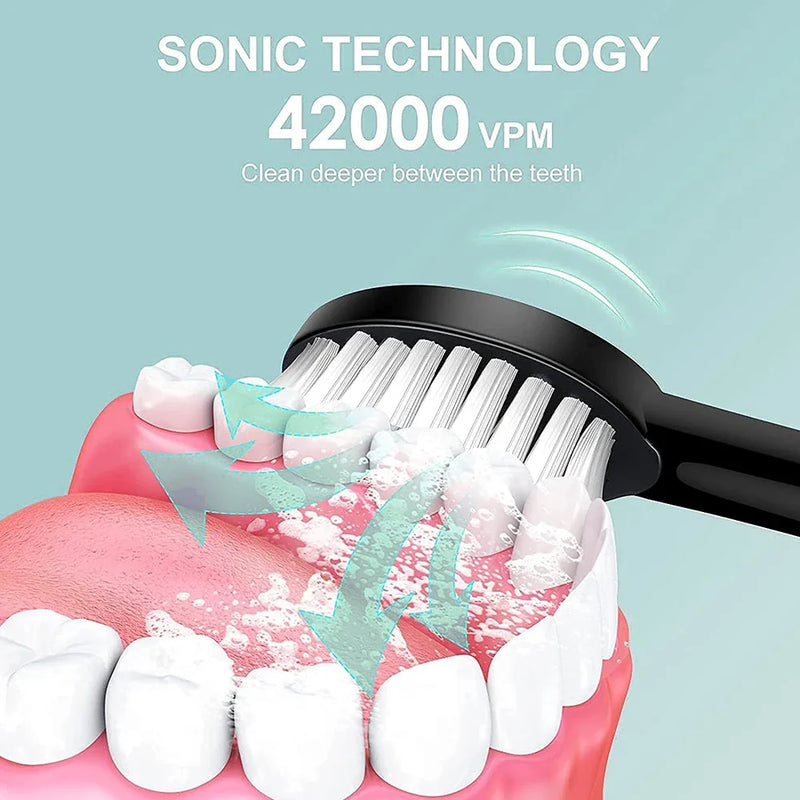 Escova de dentes elétrica inteligente recarregável USB