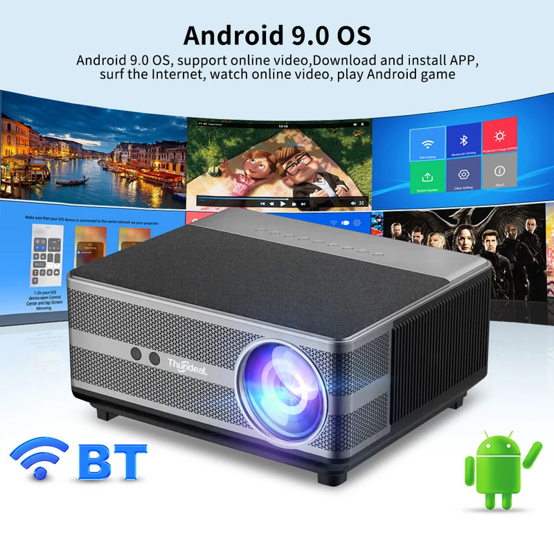 ThundeaL Full HD 1080P Projetor TD98 WiFi LED 2K 4K Vídeo Filme Beam TD98W Projetor Android PK DLP Home Theater Cinema Beamer